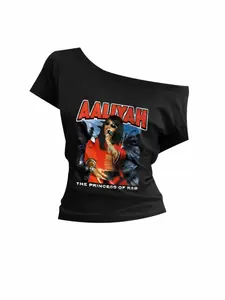 Women's Casual Loose-Fit One-Shoulder & Asymmetrical Shoulder T-Shirt, Breathable Soft Fabric, Perfect for Daily Wear, Simple Fashion Top