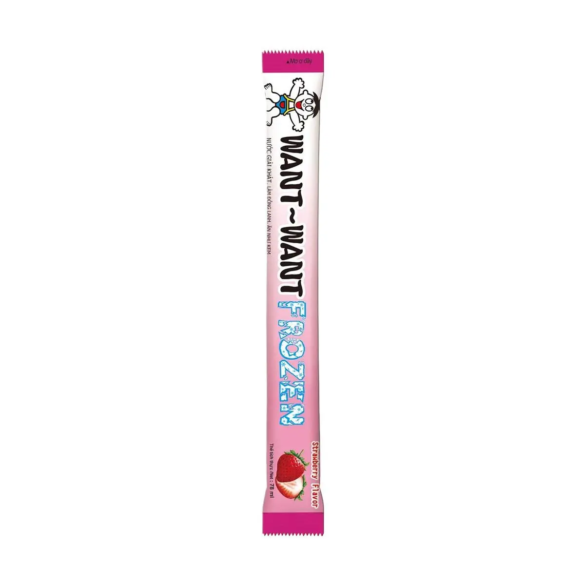 WANT WANT Strawberry Ice Pop 78ml - Frozen Treat for Summer Refreshment & Nostalgic Childhood Memories
