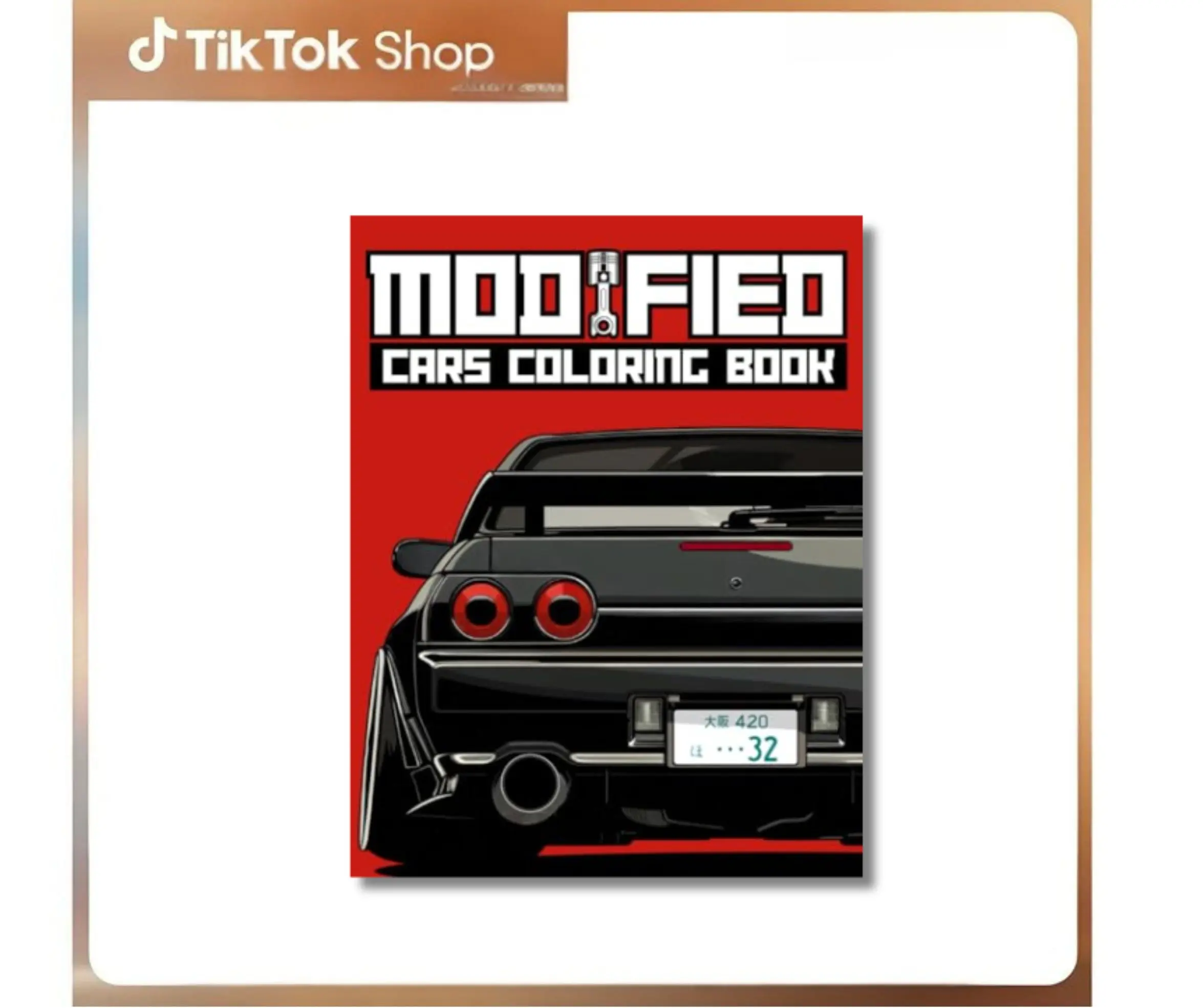 Unisex Coloring Book - JDM, Retro, Sport-Modified Car Illustrations, Japanese Comic Style, for 8-10 Years & Relaxation, Ahmers Arts & Crafts Toy