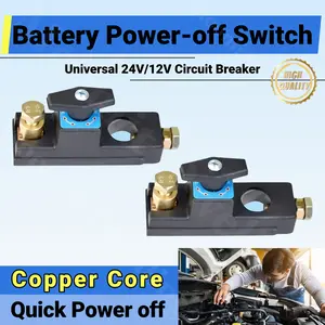 2026 New Battery Disconnect Switch, Universal 24V12V Circuit Breaker, Smart Car Battery Power Off Switch, Anti-Leakage Design, Heavy Duty Battery Switch for Automotive, Rv and Boat, Pure Copper Contacts, ABS Resin, 36V Max Voltage, Battery Accessories