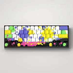 Glow Graffiti Shine-Through Keycaps, 130 Keys, Cherry Profile, Side-Printed Legends with Transparent Sides, Custom Mechanical Keyboard Keycaps, Compatible with MX & Magnetic Switches, for Gaming & Daily Use (Keycaps Only, No Keyboard Included)
