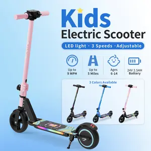 COMMUGO S5 Electric Scooter for Boys & Girls 6-14 | Foldable, Rainbow Lights, 130W Motor, 8.7MPH, 5 Miles, Dual Brake summerwins summerwins Folding Escooter
