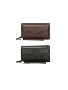 Single Handbag/retro Business High-End Multi-Card Slot Dual Zip Wallet, Men's Business, Office, Casual, Plaid Pattern, All Seasons