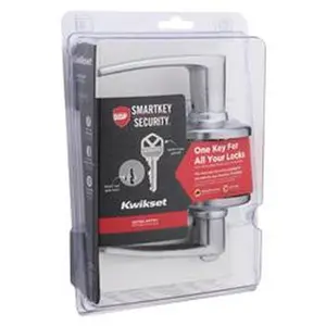 Kwikset 5042490 1.375 in. Delta Keyed Entry Lever, Satin Chrome