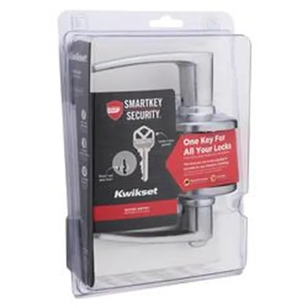 Kwikset 5042490 Delta Metal Keyed Entry Lever - Satin Chrome, 1.375 in., Low Profile, 1.36 lbs, 25000 Hours Lifespan, 60W Incandescent Compatible, Dependable Security, ANSI Grade 3, Pick Resistant