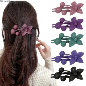 5pcs Large Cherry Blossom Duckbill Hair Clips for Women, Large Hair Clips for Updos and Back of the Head