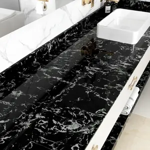 Marble Adhesive Optics Wall Paper, Self-Adhesive Countertop 300x40cm, Waterproof Kitchen Wallpaper, Furniture Vinyl, Marble Backsplash Wallpaper