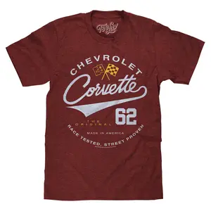 Chevrolet Corvette 62 Race Tested Street Proven T-Shirt - Crimson Heather