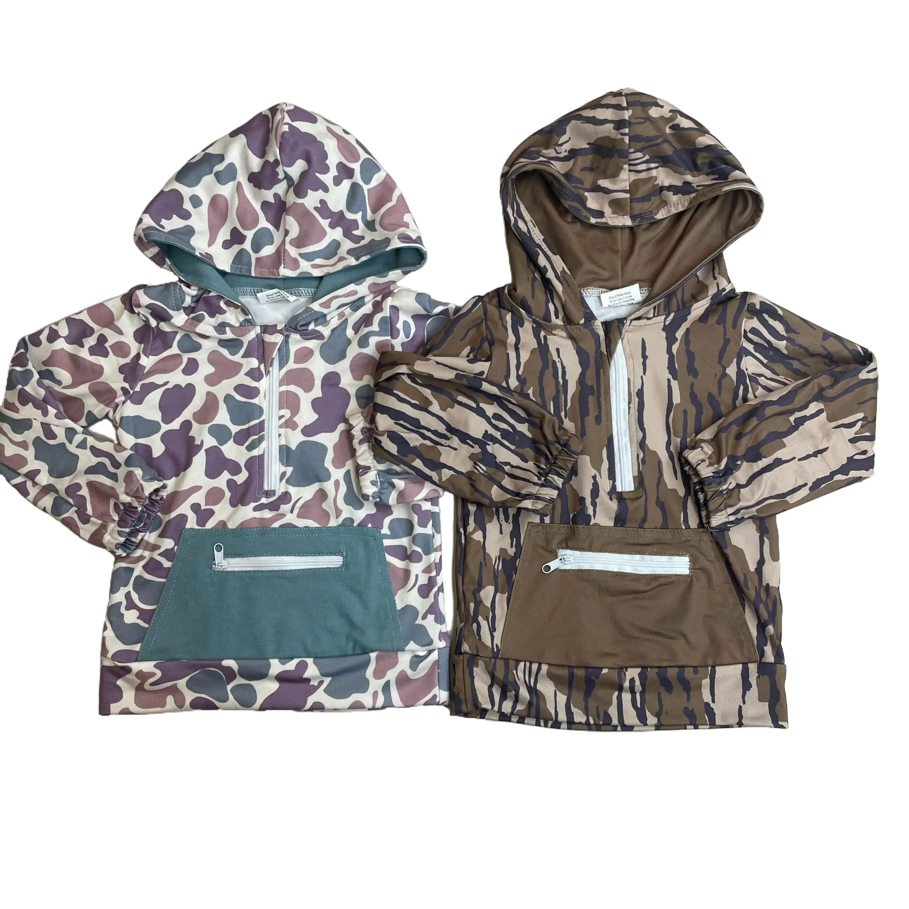 Boy Camo Half Zip Hoodies Shirt Hunting Clothing Camo hoodie