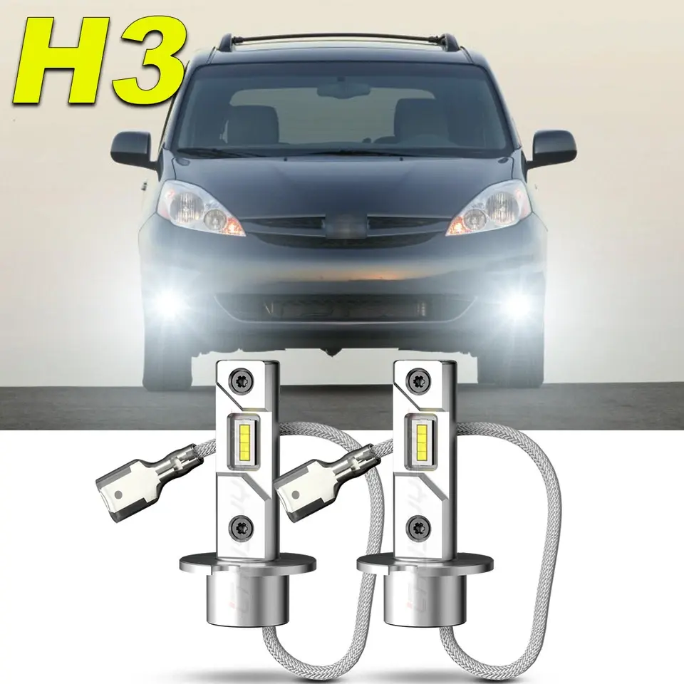 For Toyota Sienna 2004-2005 Upgrade H3 LED Headlight Fog Light Bulbs Kit 70w Auto Automotive Car Accessories Led Brake