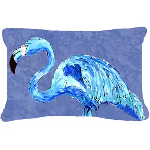 Carolines Treasures  12 x 16 In. Flamingo On Slate Blue Indoor & Outdoor Fabric Decorative Pillow