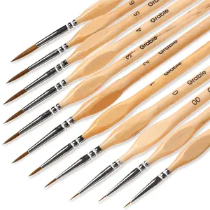 Grabie 11 Pcs Miniature Detail Art Paint Brush Set With Natural Wood Handle, painting tools, HolidayHaul