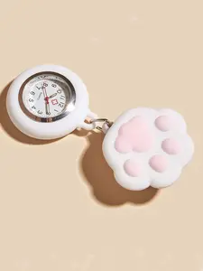 Cat Claw Design Nurse Watch, Fashion Clip-On Digital Pocket Watch, Ideal Accessory for Caregivers & Healthcare Workers