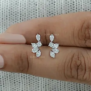 Marquise And Pear Lab Grown Diamond Stud Earrings