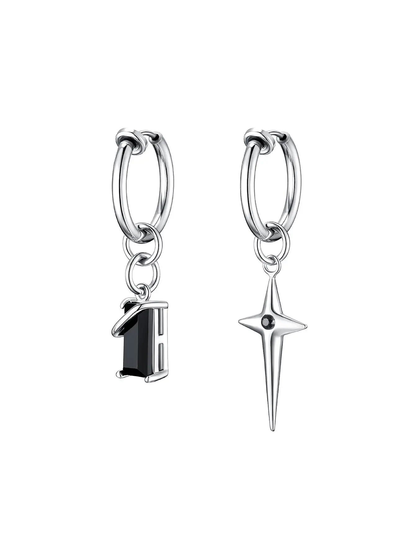 Unisex Stainless Steel Earrings Set, Elegant Minimalist Earrings, Trendy Zircon Design, No Piercing Required, Perfect for Daily & Special Occasions