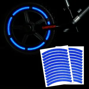 Reflective Wheel Rim Stripe Decals - 24 Curved Strips, Car Night Safety Accessories, Cycling Vehicle Custom Decoration Stickers for Tires, Visibility Boost