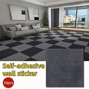 10pcs Self-adhesive Wall Stickers, Peeled Off Square Floor Decorative Stickers, 30x30cm Self-adhesive Square Carpet Stickers, Easy To Install, Reusable, Suitable for Home Decoration