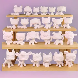 12-Piece White Base Bobble Head Pet Blanks Molds, Cats & Dogs Ornaments for Mini Custom Pet Arts, Kids’ Christmas Gift
