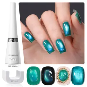 TAYE Cat Eye Gel Polish Kit, Magnetic Nail Gel, One Step Gel Polish, Holographic Glitter Nail Set, Easy DIY Nails at Home, Beginner Nail Kit Gift for Women
