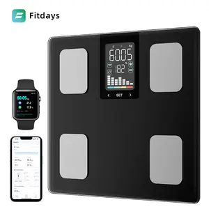 Fitdays New Body Fat Scale, Offline Measurement, 5 Data Displays, 15 Body Indicators, BMI, BMR, Body Age etc, Fitdays APP Management for Goal Tracking, Upgraded Color Screen,