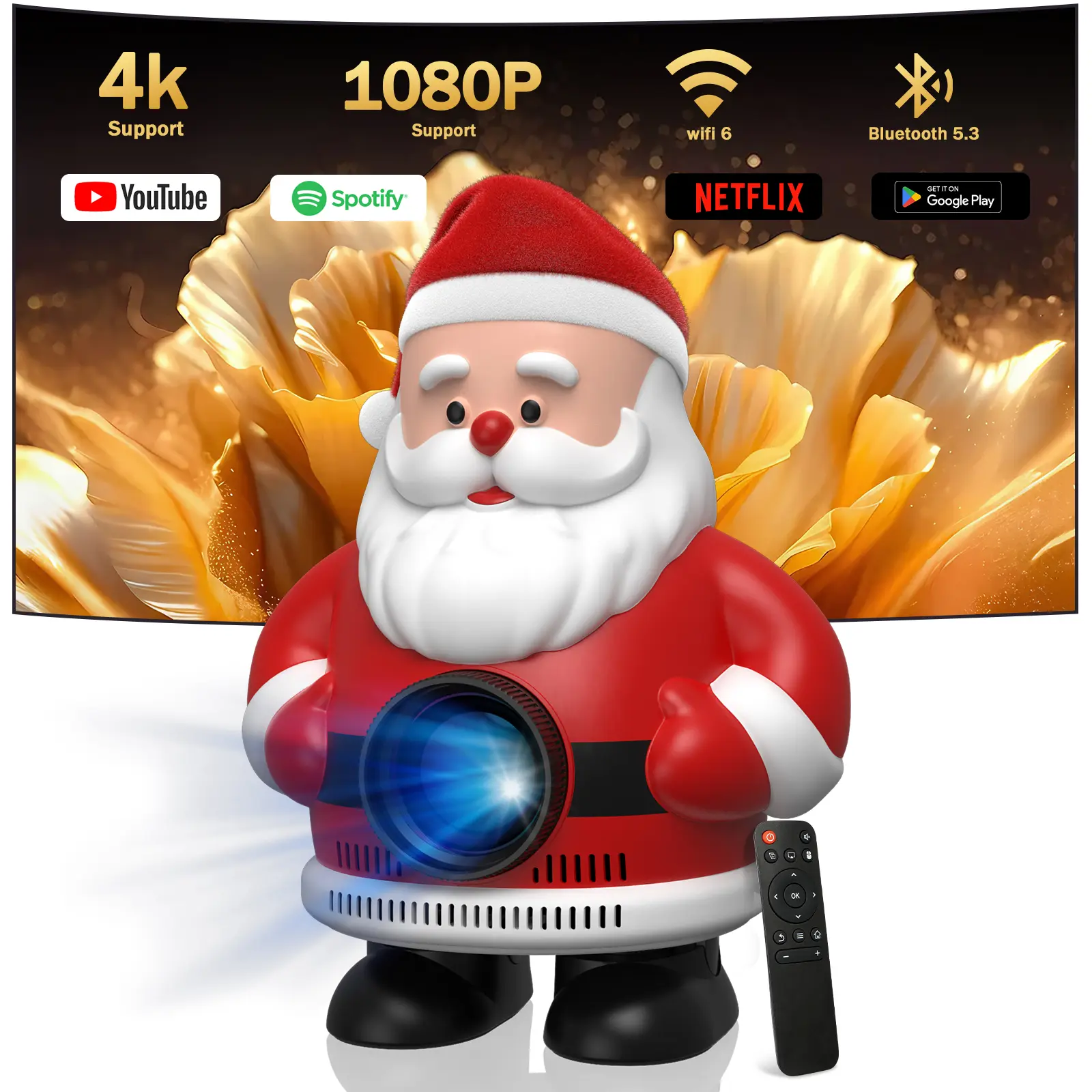 Mini Portable Projector with Wifi and Bluetooth