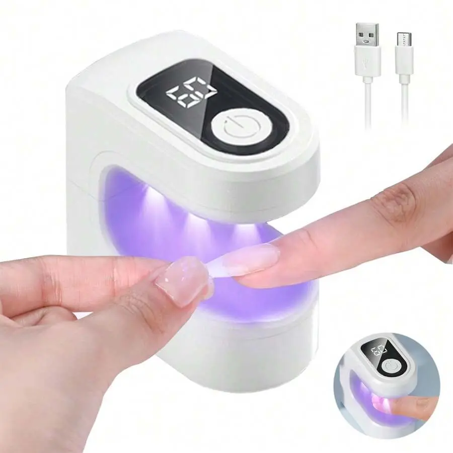 Portable Mini Nail Dryer Lamp, USB Rechargeable Nail Gel Curing Light, For Gel Polish & Nail Art, Suitable For Home DIY