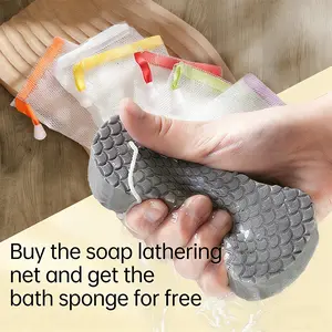 Buy 1 Get 1 Free|10 Counts Exfoliating Mesh Soap Bag, Large  Foaming Net On Face, Drawstring Holder Bags for Luxurious Bath & Shower Experience,   Hanging Personal , Random Color