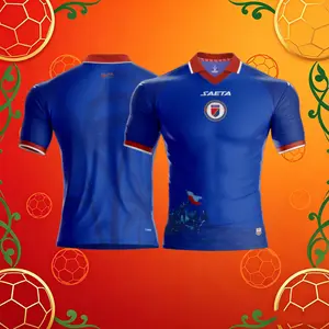 2026 Blue White And Red Short Sleeve Soccer Jersey