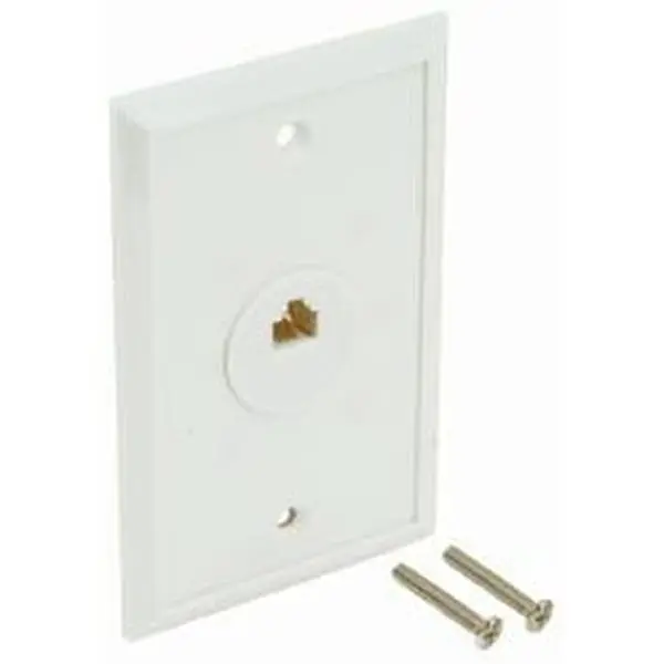 AT&T Flush Mount Wall Outlet Socket, 1-Outlet Indoor Electrical Socket for Home Improvement Power Access Needs, Wall Outlet Sockets