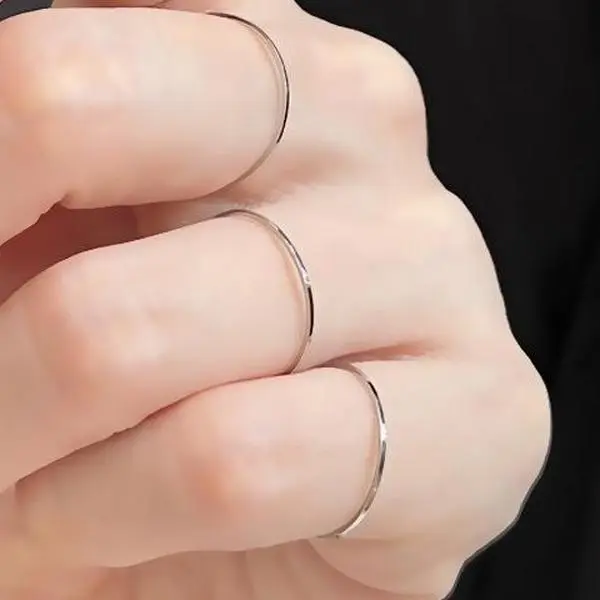 Dainty Silver/Gold Stacking Rings for Women 3PCS Ultra Thin Stainless Steel Bands Size 6 7 8 Minimalist Knuckle Rings for Everyday Wear non tarnish, Stainless Steel Rings, Metal Rings Silver/Gold