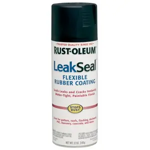 Rustoleum 265494 12 Oz Black Leakseal Flexible Rubber Coating Spray