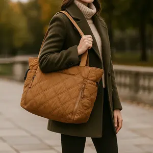 The Liana Plaided Nylon Travel Tote by Ampere Creations