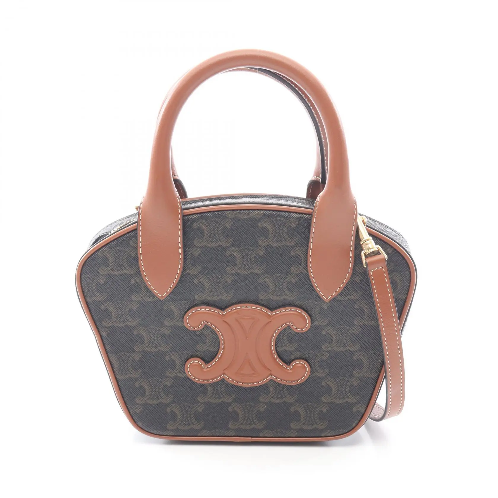 Pre-owned Celine Plastic Shoulder Bags Triomphe Coated Canvas 2way Handbag