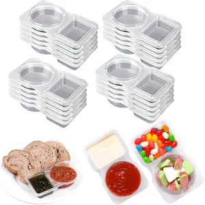 Snack Containers with  - 20 count Clear Pack Containers for Portion Control, Snack Containers for Take Out Sauce, Candies, Cookies