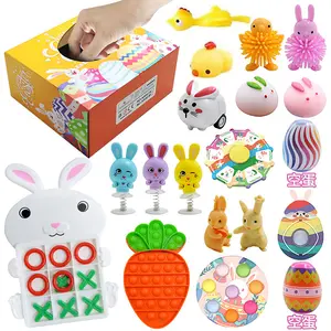 Easter Egg Children's Squeeze Toy Bubble Blowing Bunny Car Dinosaur Capsule Blind Box Toy Set