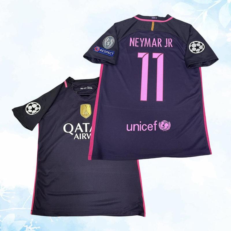 16 17 11# Neymar JR Away Short Sleeve Retro Soccer Jersey Barca Fans Version Football Jersey Quick Drying