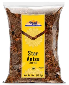 Rani Star Anise Seeds, Whole Pods (Badian Khatai) Spice 14oz (400g) ~ All Natural | Gluten Friendly | Kosher | Vegan | Whole Chinese Anise Star Sun Dried Spice, Anis Estrella / Illicium Verum, Widely Used for Baking, Drinks, Cooking, and Tea