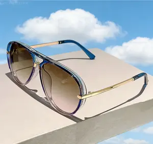 Retro Aviator Sunglasses for Men 2026 New Fashion Multi-color Gradient Trendy Casual Outdoor Decorative Sunglasses for Women