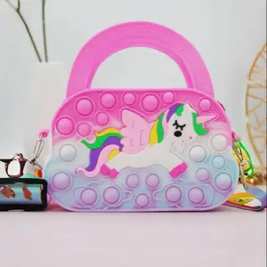 Girl Princess Silicone Crossbody/tote Bag Unicorn, Cute and Stylish Design, Perfect for Daily Use, Durable and Lightweight Material