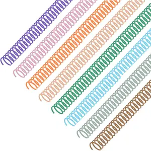 120 Pack Plastic Spiral Binding Coils Binder Binding Spirals Rings 1/4 Inch Spiral Binding Wire Combs Spines Coils, 4:1 Pitch (Pastel Color, 1/4 Inch)
