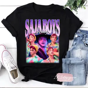 Abby Saja Boys Bootleg Vintage T-Shirt, Retro Bootleg K-Pop Graphic Tee, Vaporwave Boy Band Parody Shirt, Fandom Unisex Shirt