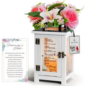 Memorial Lantern with Sympathy Lily Rose , Sympathy Bereavement  Idea for Loss of Mother Mom Memorial  for Loss of Loved One
