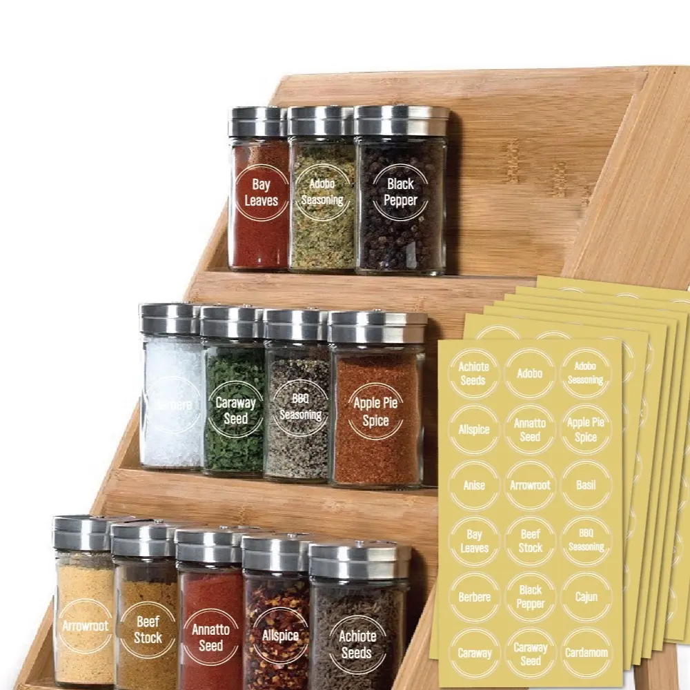 8 Sheets 144 Spice Labels Stickers for Spice Jars - 1.5" Round Kitchen Labels