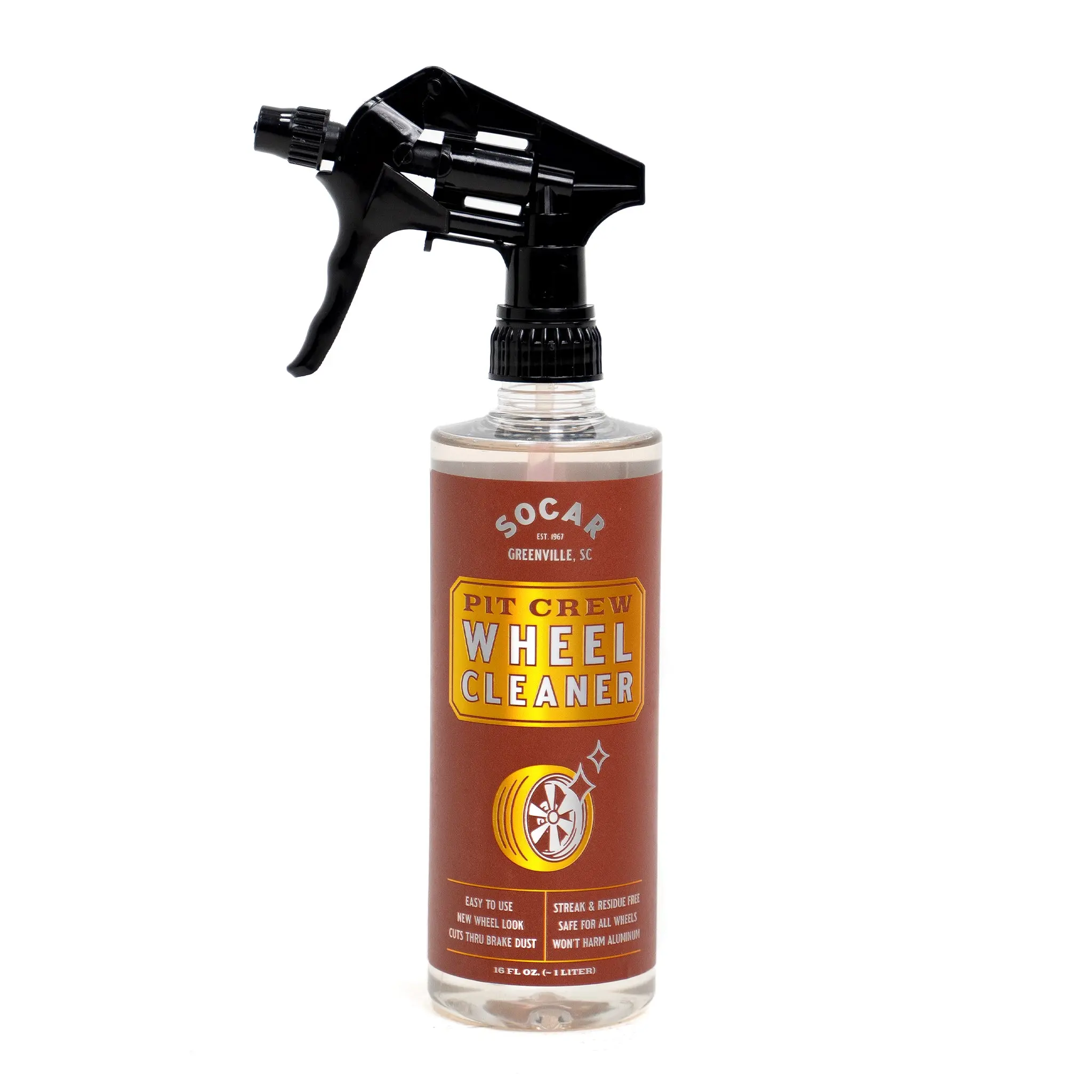 Pit Crew Wheel Cleaner with PrecisionClean Technology - Safe for All Finishes & Sensitive Aluminum, Enables Brake Dust Removal, Deep Clean of Grime & Tar, Tires Shine, Spray and Clean with Minimal Effort