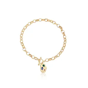 Ettika Rainbow Crystal Nugget Toggle Necklace with Colorful Crystals and Simple Design