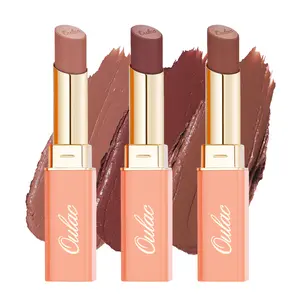 Oulac Lipstick Set For Women - Nude Orange Lipsticks High Impact Lipcolor, Nourishing, Satin Matte Finish, Moisturizing Creamy Formula, Enriched with Shea Butter, Vegan Gluten Free