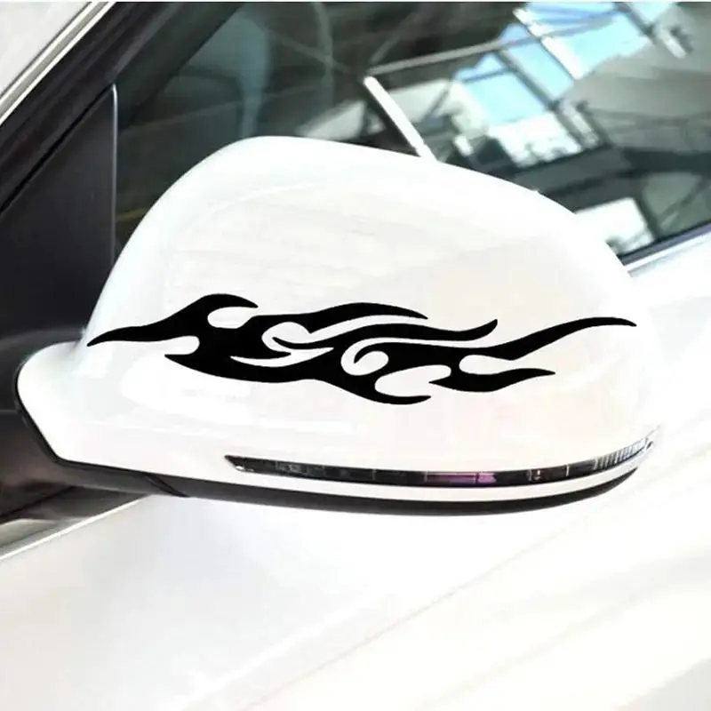 Flame Pattern Car Rearview Mirror Sticker, Self-adhesive Car Rearview Mirror Decal, Car Exterior Accessories for Car Decoration