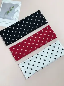 Women's Hairband 7cm Wide Elastic Polka Dot Print Sports Headband, Suitable for Daily Wear, Fitness, Running, Yoga, Sweat Absorbent, Workout Headband