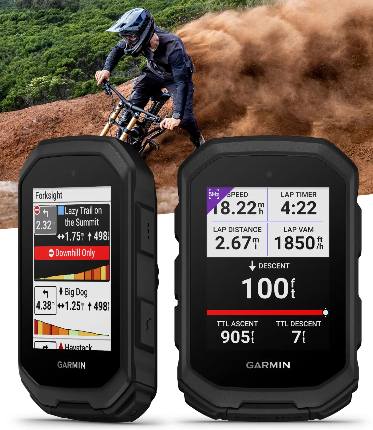 Garmin Edge MTB Rugged Rechargeable GPS Bike Computer with Mountain Bike Metrics, Trail & Topo Maps, Multi-Band GPS, Navigation, Recording, Memory, MTB Mounts & Wearable4U Bundle