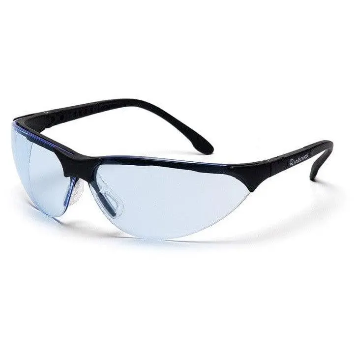 Rendezvous Style Safety Goggles for Men & Women, Flexible Frame with Anti-Fog Coating, Adjustable Arms, and UV Protection Infinity Blue Lens for Hunters and Factory Work, Improves Contrast In Hazy Conditions, Machinists